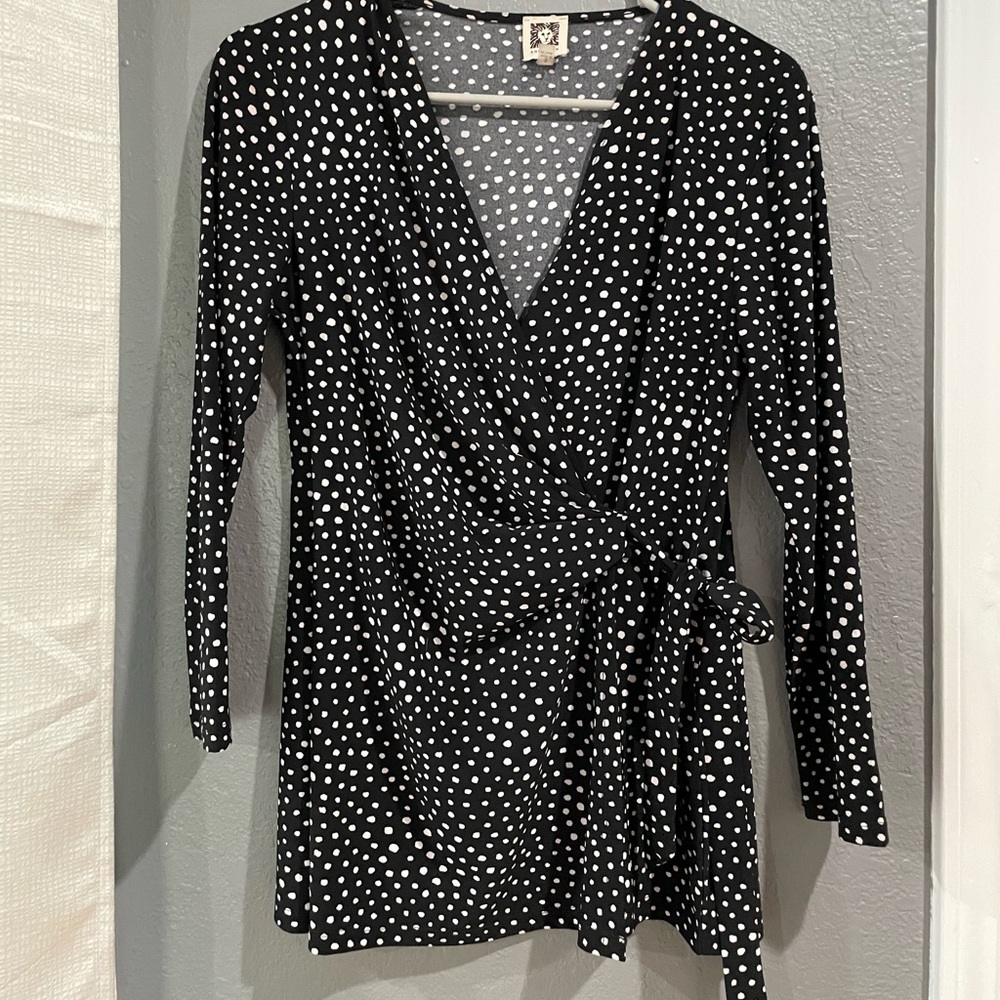 Ann Klein polka dot blouse